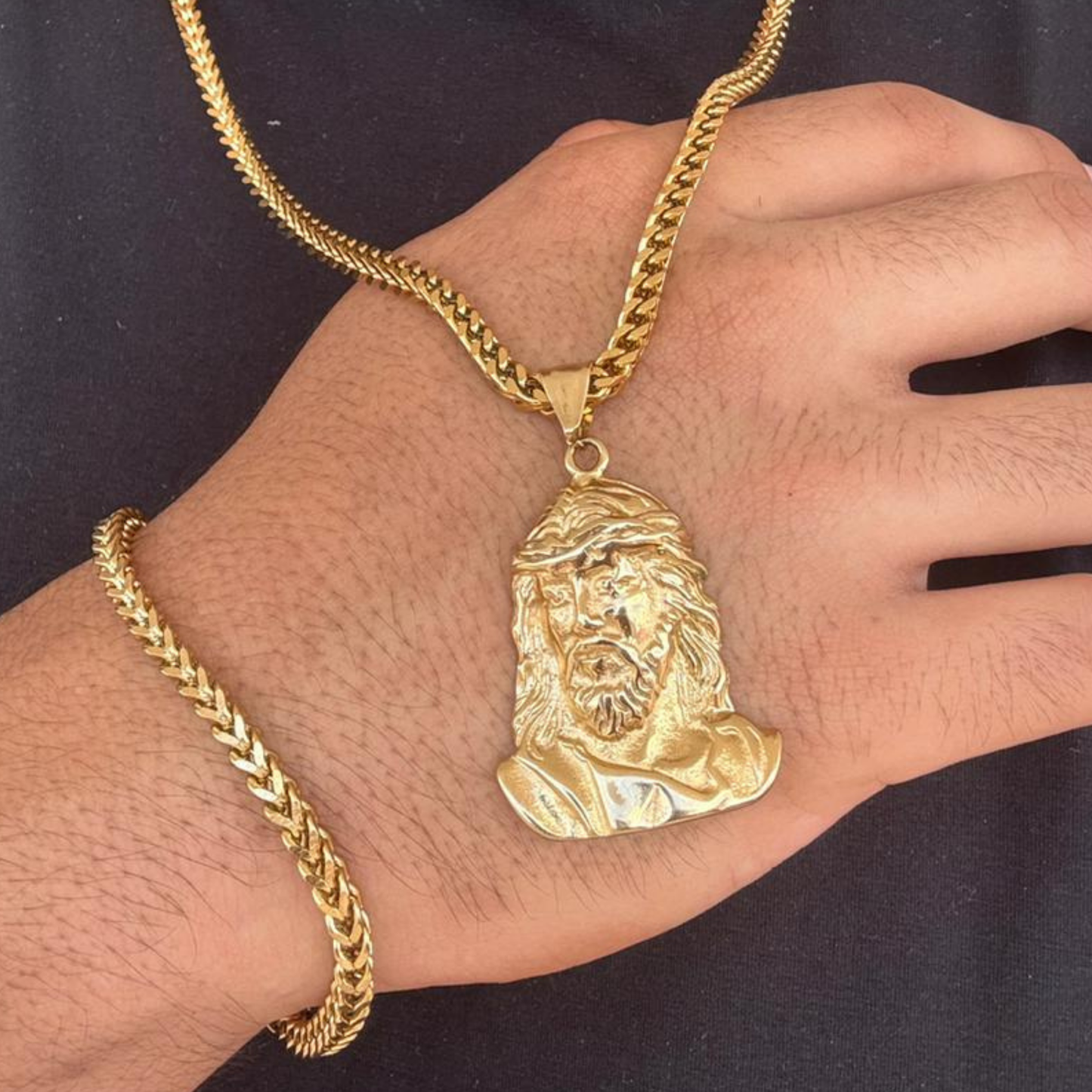 Combo Pulso Y Cadena Franco Italy Estilo 18k